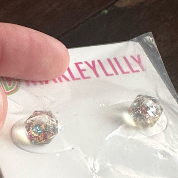 NEW 🎀Marleylilly Confetti Glitter Cube Earrings🎀 - Picture 3 of 3
